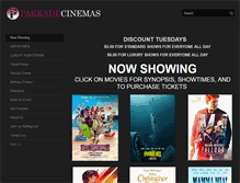 Tablet Screenshot of parkadecinemas.com